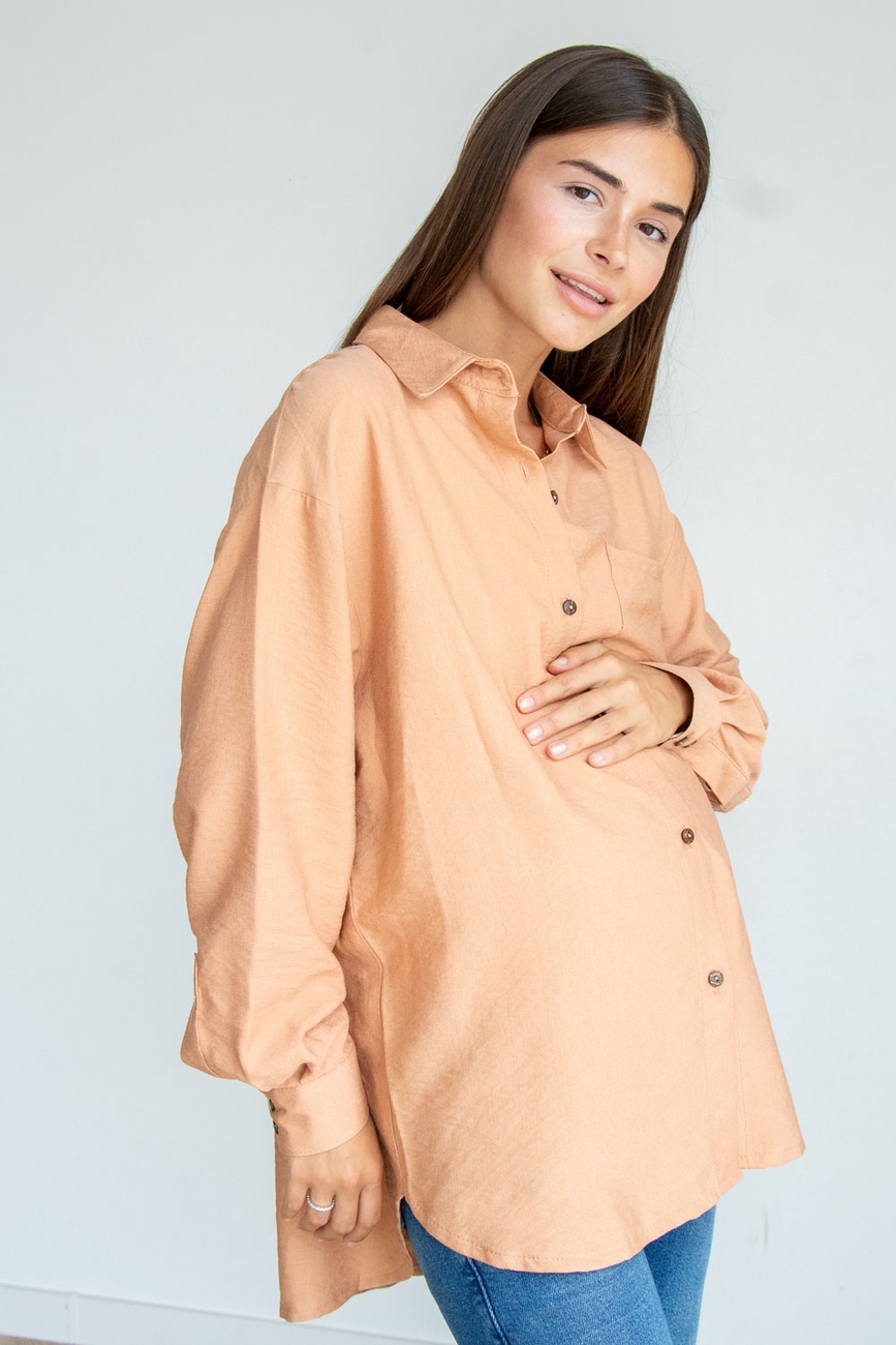 Рубашка оверсайз на пуговицах для беременных и кормящих мам "To Be"